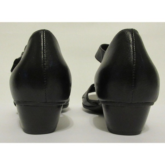 Aravon Sofia Hook Loop Leather AAO05BK Black Sandals Shoes 8.5 AA Women's $139 - Picture 3 of 12